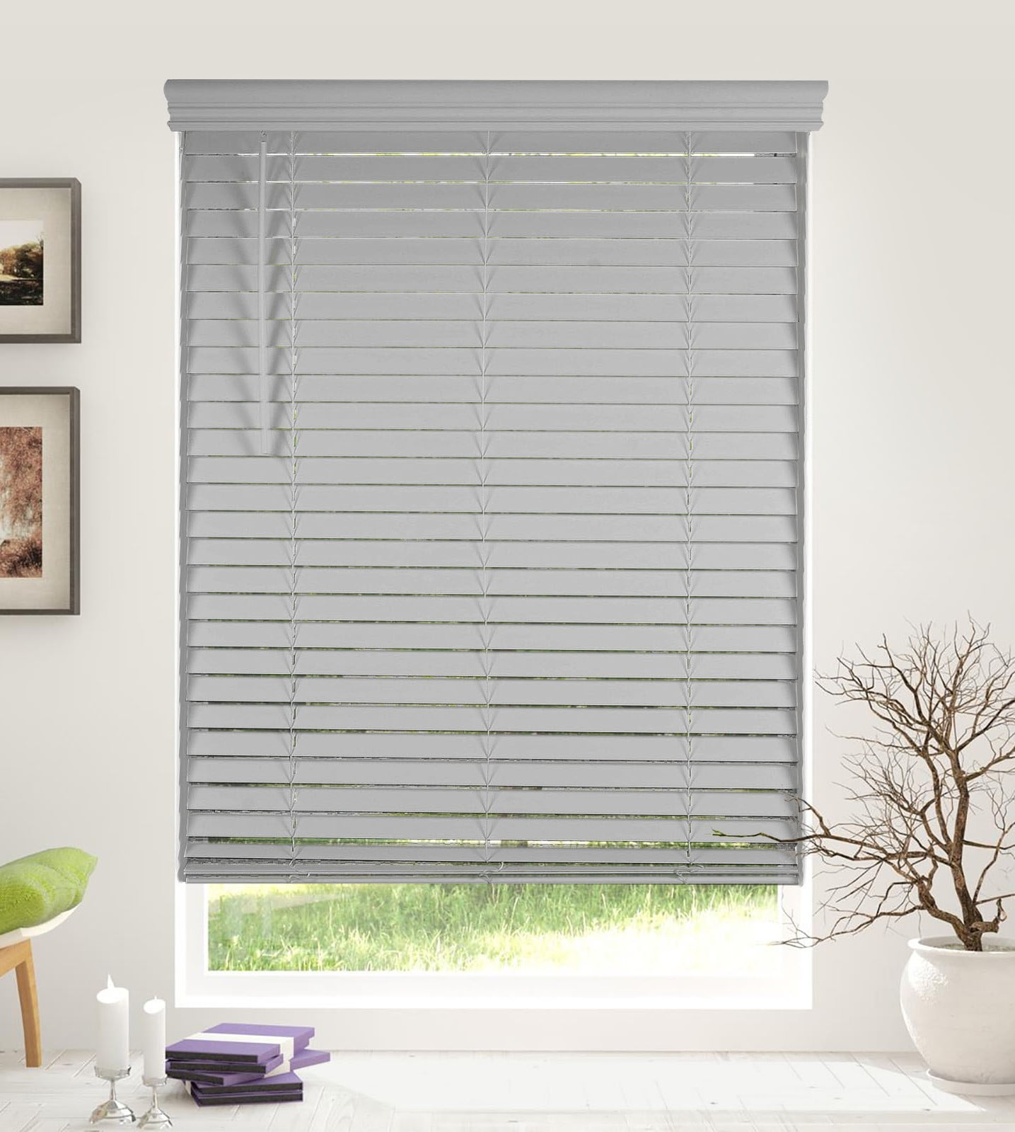 Arlo Blinds Cordless 2 Inch Faux Wood Horizontal Blinds Size 27.5"W