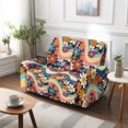 thumbnail image 4 of Xixirimido Recliner Chair Cover, 6-Pieces Stretch Recliner Covers for 2 Seat Stretch Reclining Chair Slipcover Furniture Protector for Pets Kids, 60s 70s Retro Hippie Flower, 4 of 8