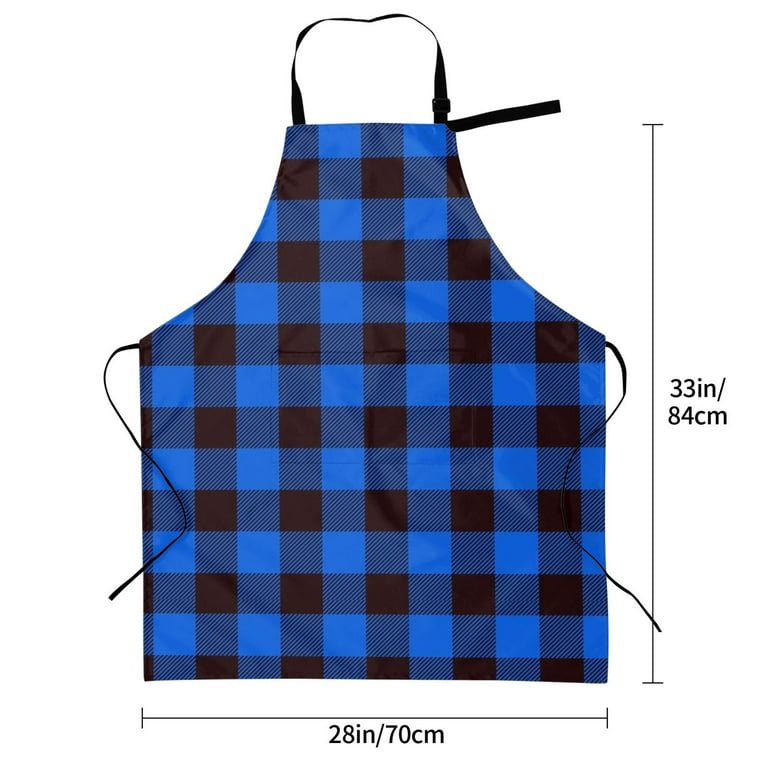 Custom Text, Black and White Buffalo Plaid Kitchen Apron