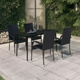 thumbnail image 1 of vidaXL 5 Piece Garden Dining Set Black, 1 of 5