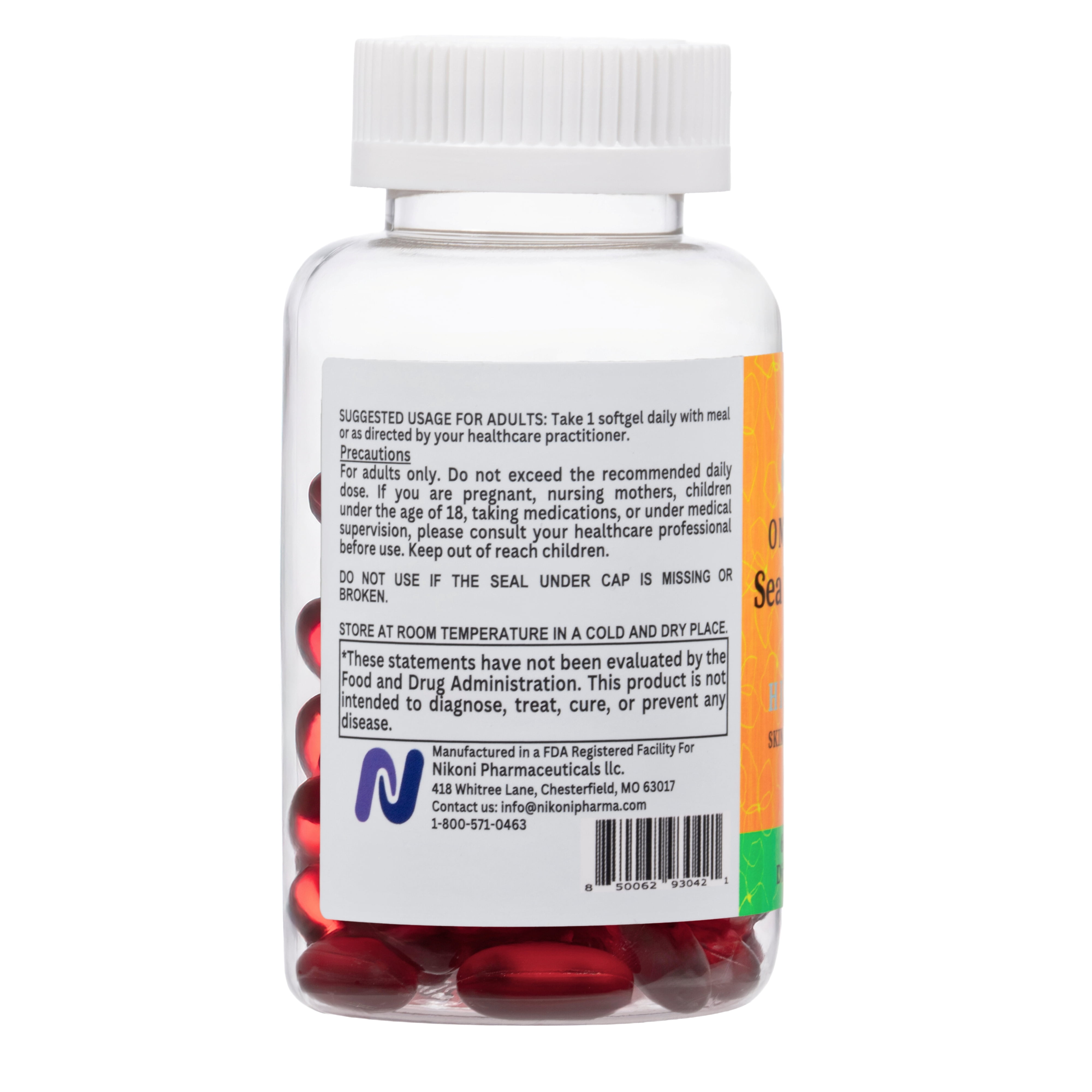 Nikoni Organic Sea Buckthorn Oil Omega-7 Antioxidant Support Vegan Softgels 240 Count