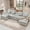 124" Light Gray, variant on Vinform 124" U Shaped Cloud Couch Sectional with USB Charging, Hidden Storage, Cup Holders & Chenille Double Chaise, Orange