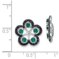 thumbnail image 2 of Diamond2Deal 925 Sterling Silver Rhodium Created Emerald and Black Sapphire Earrings Jackets for Women, 2 of 4