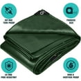 thumbnail image 3 of LUVCMFT 6*10ft Tarps Heavy Duty Waterproof, 5 Mil Green Poly Tarp Cover for Roof Patio Boat Pool, 3 of 8