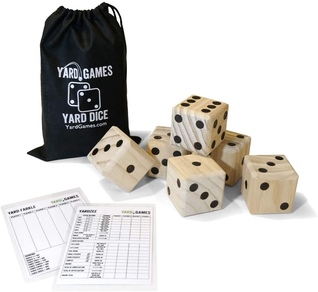 Red White Blue 4th of July Wood Yard Lawn Game Dice Yahtzee Yardzee MADE IN USA 