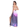 thumbnail image 3 of FORMRS Womens Long Sarong Beach Wrap Semi-Sheer Bikini Skirt Bathing Swimsuit Cover Up, Pink Road, 3 of 7