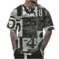 thumbnail image 2 of Teissuly Summer Fashion Casual Men's Round Neck Printed T-shirt Top, 2 of 5