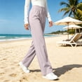 thumbnail image 2 of Womens Quick Dry Casual Pants, Straight Leg Elastic Waist Stretch Breathable Athletic Trousers, Walking Hiking Jogging Fitness Sports Wear | VerBelle,Pink S, 2 of 7