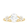 thumbnail image 4 of Rosec Jewels Moissanite Oval Engagement Ring with Flower - 6X8 mm Oval Ring for Women - 1 Ct - D-VS1 Grade Certified, 14K Yellow Gold, US 12.00, 4 of 8