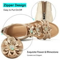 thumbnail image 3 of Ecetana Wedge Sandals for Women Floral Embellished Open-Toe Dressy Sandals with Zipper Summer Heeled Sandals, 3 of 6