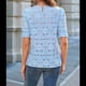 thumbnail image 4 of Blusa de Verano para Mujer, con Encaje de Crochet, Ojales, Bordada, de Corta, Abullonada, Azul , XXL, 4 of 9