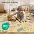 thumbnail image 2 of ODIKA 2'x3' Yellow Butter Floral and Butterfly Washable Accent Rug Victorian Inspired Botanical Patterns with Lush Pet Friendly, Bedside Mat for Bedroom, Nursery, RV, 2 of 5