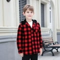 thumbnail image 4 of WOYY Teen Boys Plaid Hooded Shirt Jacket Long Sleeve Unisex Casual Outerwear, Sizes 15-16, 4 of 8