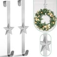 thumbnail image 2 of Tyidzon Wreath Hangers for Front Door, Wreath Door Hanger, Over the Door Single Hook, Christmas Wreaths Decorations Hook 15 Inch Silver, 2 of 7