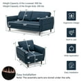 thumbnail image 2 of Gymax 2 Pieces Living Room Sofa Set Modern Fabric Sofa Couch & Accent Chair Set Navy, 2 of 10