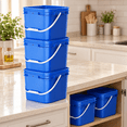 5 Pcs 3.5 Gallon Square Food Grade Bucket with Lid, Blue - Walmart.com