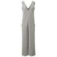 thumbnail image 6 of Baqcunre Womens Jumpsuits Women Summer Wide Leg Jumpsuit Sleeveless V Neck Loose Jumpsuit Comfy Baggy Tank Romper With Pockets Womens Sweatpants Women'S Pants Grey XXL, 6 of 7