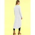 thumbnail image 3 of Made by Johnny Women's Casual Long Open Front Drape Lightweight Duster High Low Hem Maxi Long Sleeve Cardigan M WHITE, 3 of 6