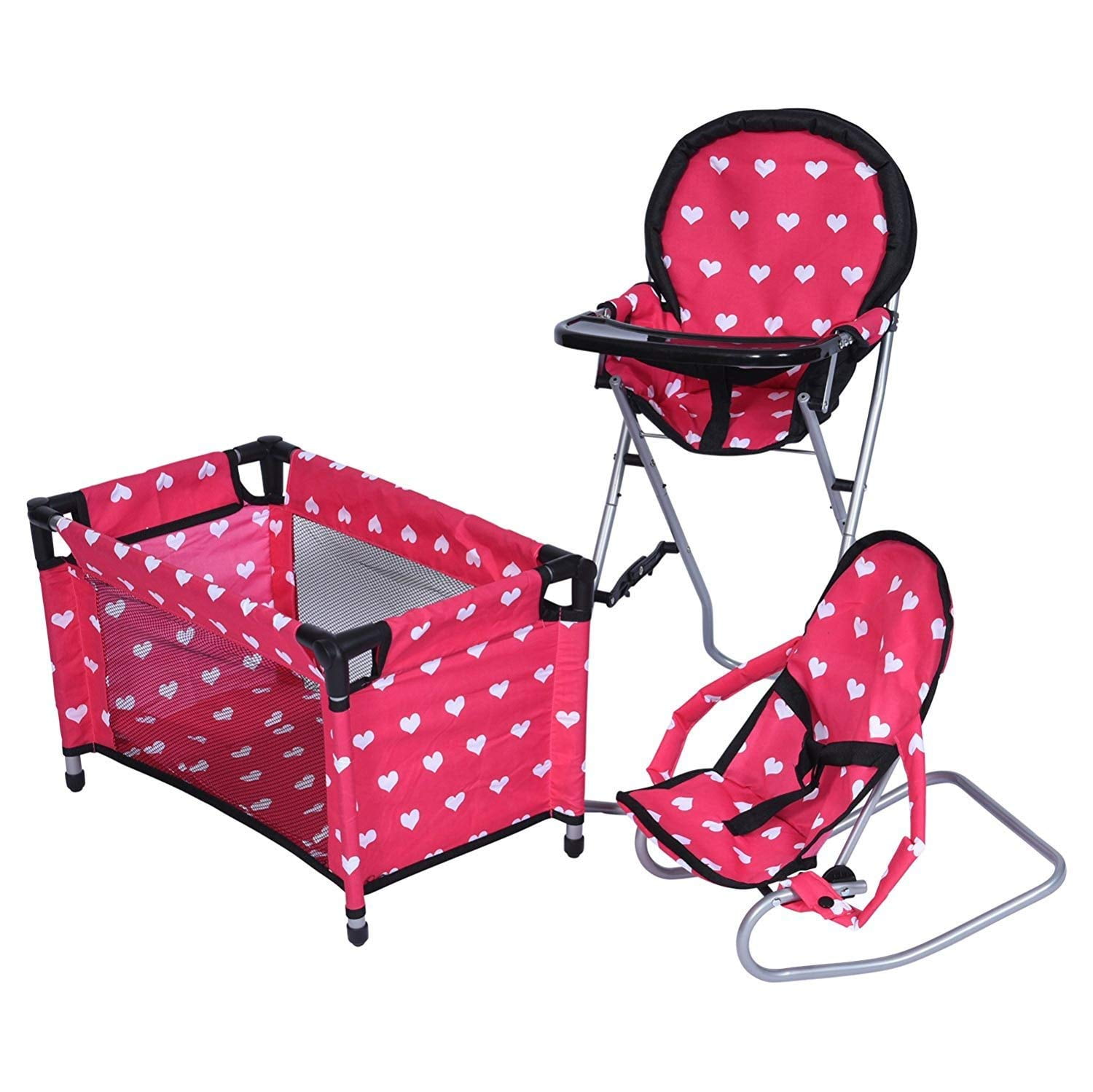 New York Doll Collection Dolls Mega Play Set With Dolls High Chair