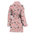 thumbnail image 2 of Cute French Bulldog Puppy Pattern Women Bathrobe One Size Univeral Fits, Dog Pet Lover Fashion Lightweight Plush Fleece Long Robe For Women, 2 of 3