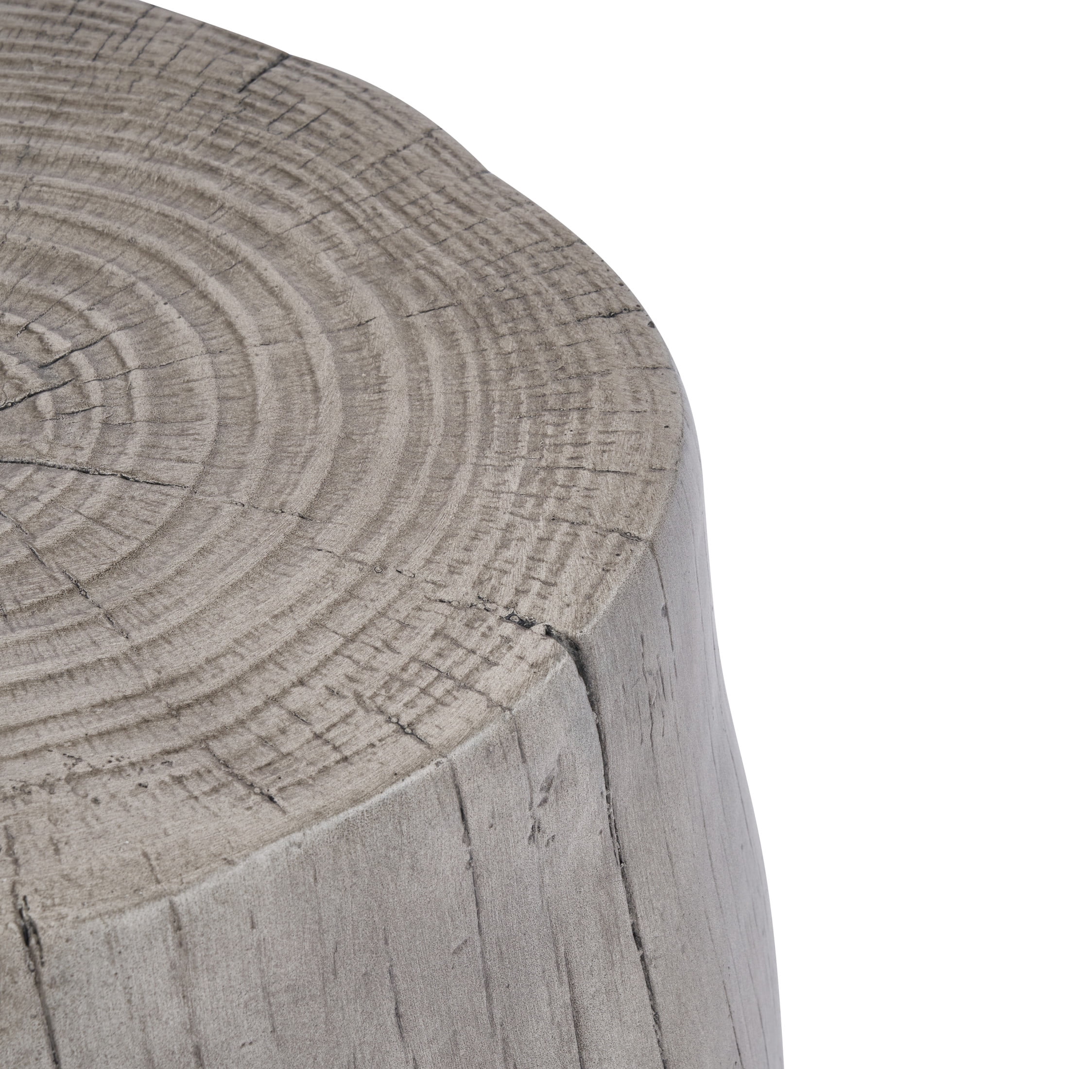 Christopher Knight Home 17.3” Tree Stump Side Table, MGO Accent Table for Indoor & Outdoor Use, Antique Gray