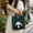 Army Green, variant on Cute Panda Print Polyester Tote Bag, Mini Square Tote with Soft Rubber Handles, Lightweight Reusable Handbag for Daily Errands, Shopping and Casual Outings
