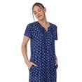 thumbnail image 5 of Aria Women's Brushed Sweater Knit Short Sleeve Split Neck Waltz Nightgown, Sizes up to 5X, 5 of 6
