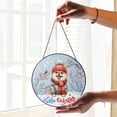 thumbnail image 2 of Hello Winter Pomeranian Smiling in Red Scarf Hat Welcome Christmas Stained Glass Suncatcher Pom Dog Lover Gifts Window Hanging Sign Decor - 00017, 2 of 5