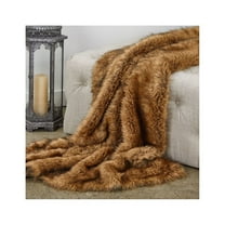 Plutus Tip Dyed Fox Faux Fur Luxury Throw 90"W x 108"L