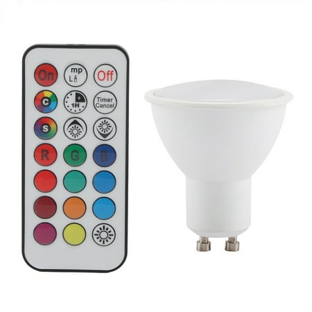 

2024 New GU10 3W RGB Warm White Color Changing LED Light Bulb Lamp with Remote Control