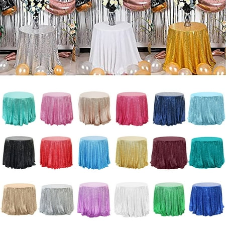 

Gotyou American Hotel Wedding Banquet Decoration Round Solid Color White Tablecloth Cloth Sequin Tablecloth