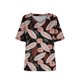 thumbnail image 1 of Camiseta de manga corta plisada elástica con cuello en V y estampado floral de talla grande para mujer OAVQHLG3B Store lin121212, 1 of 4