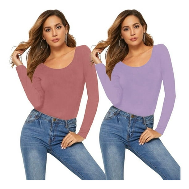 Pack 2 Blusas Mujer Manga Larga Interior Térmico Sueter Dama LOLE Blusa