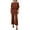 #389-Brown, variant on TaTaai Summer Two Piece Set for Women Short Sleeve Top with Pockets and Elastic Waist Long Pants Solid Color Casual Outfit for Daily Vacation Gift