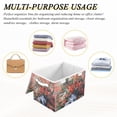 thumbnail image 6 of Yayeee Collapsible Cube Storage Bin with Lid Fabric Closet Decorative Basket with Handles, Red Vibrant Flowers, 6 of 7