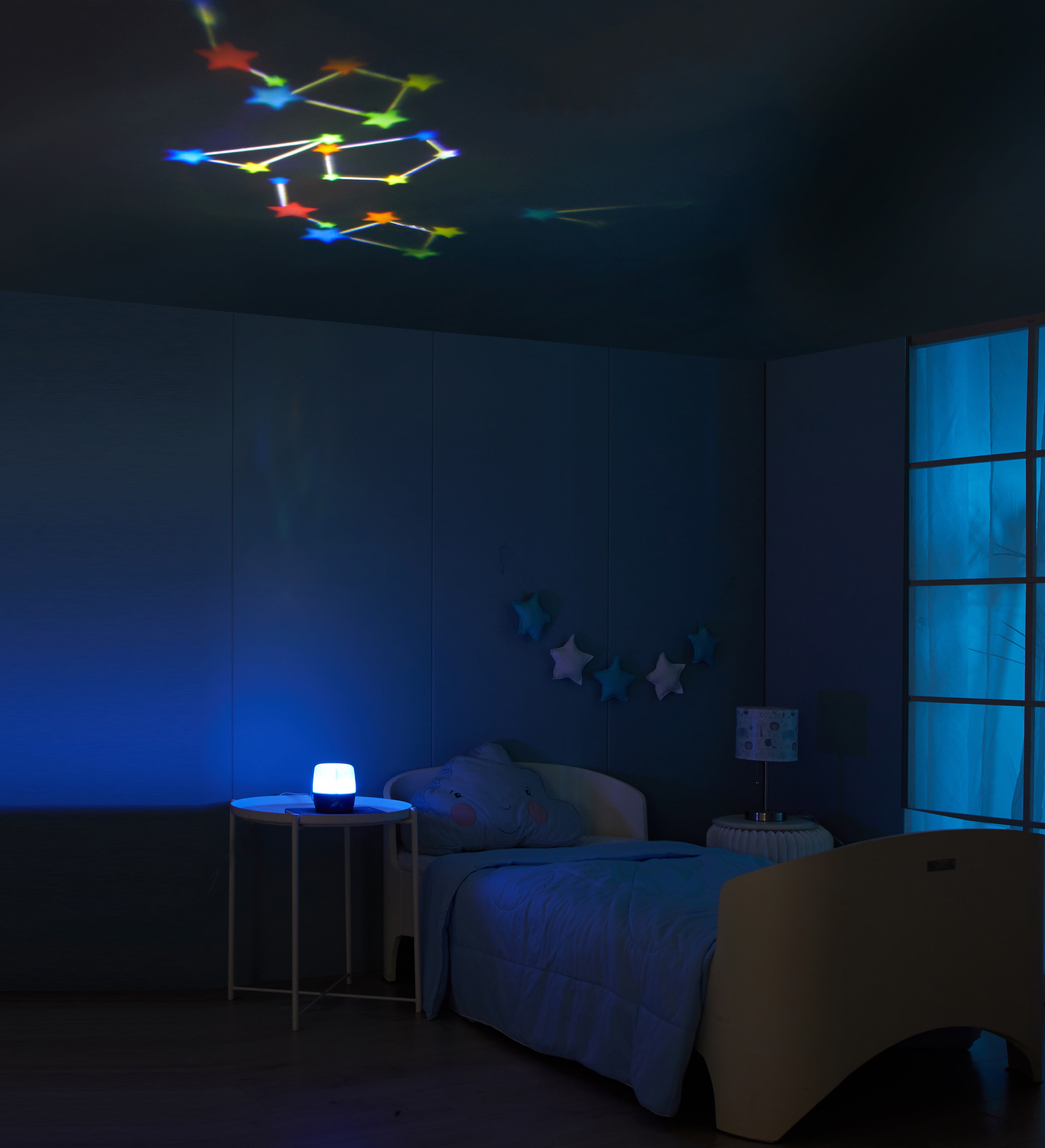 Your Zone Kids Space LED Projector Lamp with USB, Plastic, Blue , 4.9" H