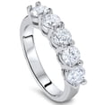 thumbnail image 3 of Pompeii 1/2ct Five Stone Diamond Wedding Ring 14K White Gold (G/H,SI2), 3 of 4