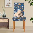 thumbnail image 4 of Yayeee 2 Pack Dining Chair Covers Stretch Parson Chairs Slipcovers Seat Protector, Cartoon Mail Truck Pattern, 4 of 6