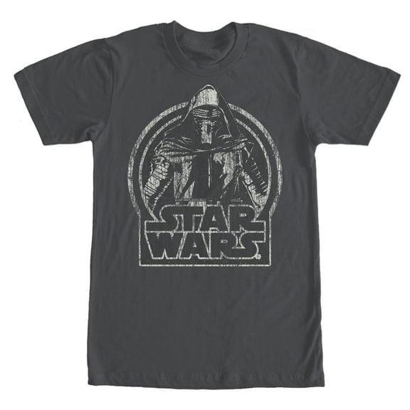 Men's Star Wars The Force Awakens Kylo Ren Classic Distressed Graphic Tee Charcoal 2X Large