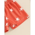 thumbnail image 7 of Suealasg 4th of July Toddler Baby Girls Outfits Sleeveless Star Print Halter Tops and Elastic Shorts Headband Set 3Pcs Infant Girls Summer Clothes, 7 of 7