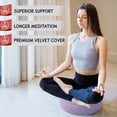 thumbnail image 4 of Florensi | Round Meditation Cushion (16"x16"x5") | Large Floor Support Pillow for Yoga, Women & Men | Removable Velvet Cover | Filled with 100% Buckwheat | Purple, 4 of 7