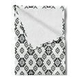 thumbnail image 2 of Tribal Soft Flannel Fleece Throw Blanket, Geometric Rhombuses and Triangles Composition, Cozy Plush for Indoor and Outdoor Use, 60" x 80", Charcoal Grey and White, by Ambesonne, 2 of 5