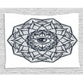 thumbnail image 1 of Occult Decor Tapestry, Ornamental Eye with Ethnic Mandala Form Providence Energy in Action Design, Wall Hanging for Bedroom Living Room Dorm Decor, 80W X 60L Inches, Black White, by Ambesonne, 1 of 2
