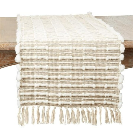 

Saro Lifestyle 642.GY1672B 16 x 72 in. Woven Striped Table Runner Grey