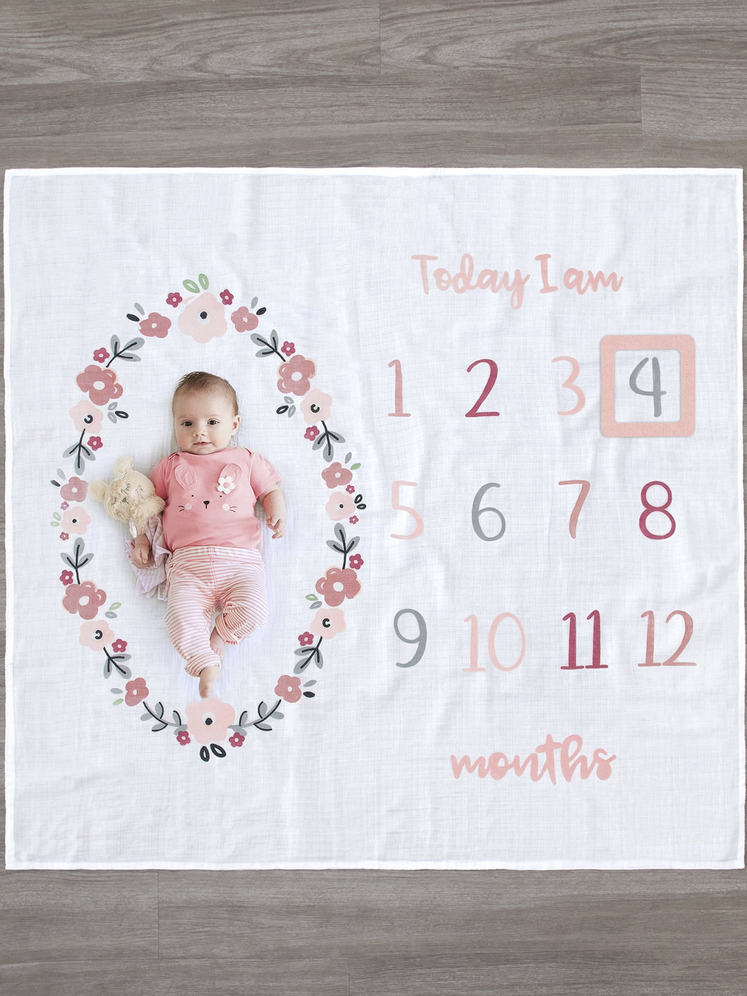 Gerber Baby Girl Milestone Blanket & Frame Set, 2-Piece