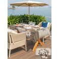 thumbnail image 4 of Outdoor Tablecloth with Umbrella Hole and Zipper, Vintage Flowers Rectangle Table Cloth 54x80 Inch Waterproof Tablecloth, Farmhouse Floral Leaves Retro Wood Board Picnic Table Cover for Patio Camping, 4 of 7
