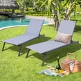 thumbnail image 2 of Topbuy 2 Pcs Chaise Longue de Patio Fauteuil Inclinable d'Extérieur avec Dossier Réglable à 6 Niveaux Tissu Respirant et à Séchage Rapide, 2 of 8