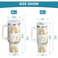 thumbnail image 3 of 40 oz Tumbler with Handle and Straw Lid | Boho Rainbows Insulated Cup Reusable Stainless Steel Water Bottle Travel Mug, Keeps Cold for 34 Hours or Hot for 10 Hours, 3 of 6