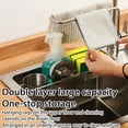 thumbnail image 6 of Telescopic Sink Storage Rack, Adjustable Stainless Steel Sink Caddy 14.6-16.9 Inches, 2-in-1 Expandable Drain Basket Organizer for Kitchen Bathroom Sponges Soap Towels Brushes, 6 of 12
