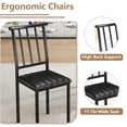 thumbnail image 5 of PORKISS Dining Table Set for 6, 6 Piece Dining Room Set with 4 PU Leather Chairs and Bench, Kitchen Table and Chairs Set with Storage Rack, Rectangular Dining Table Set for Apartment, Gray + Black, 5 of 9